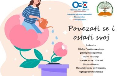 Predavanje obiteljskog centra u Gradskoj knjižnici i čitaonici Valpovo: Povezati se i ostati svoj